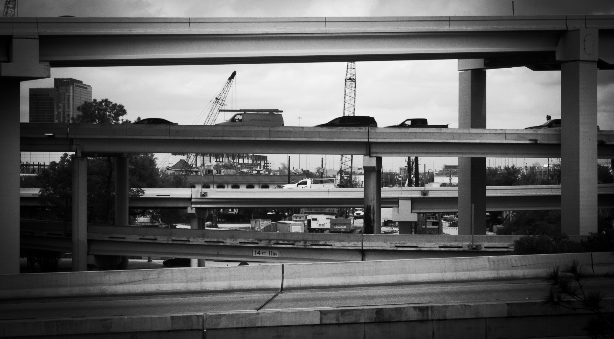 Houston highway interchange, multiple levels